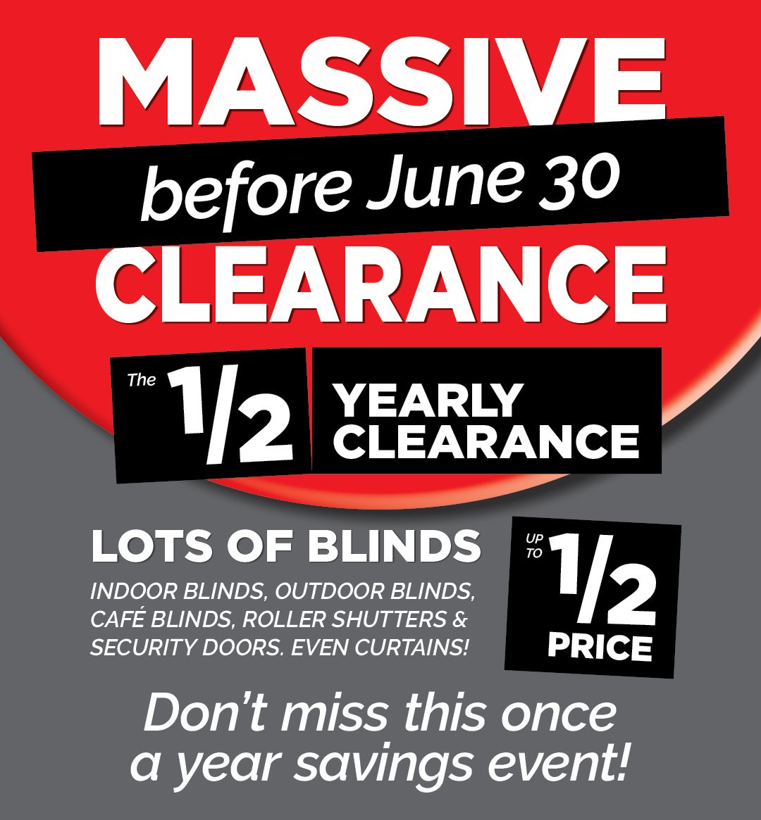 Burns for Blinds Mid Year Sale