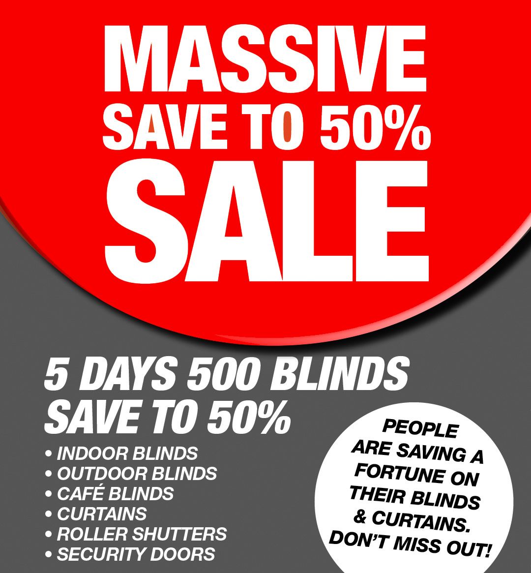 Burns for Blinds October Sale